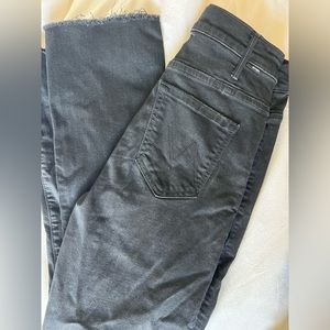 Black Mother Kick Flare Crop Jeans 27